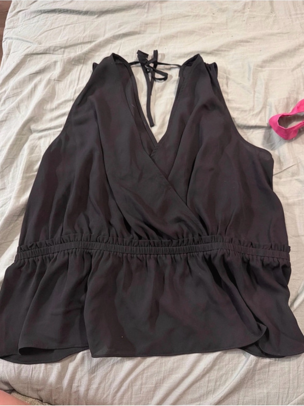 Express Black V-Neck Sleeveless Peplum Camisole